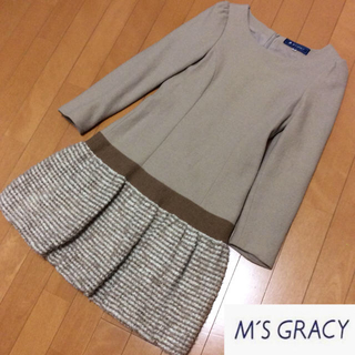 エムズグレイシー(M'S GRACY)の美品 [S] 36 エムズグレイシー m's gracy  ワンピース(ひざ丈ワンピース)