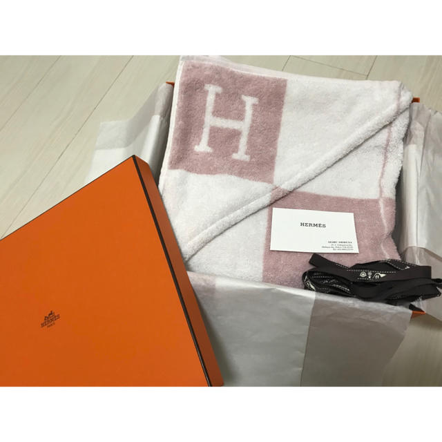 【新品未使用】 HERMES バスラップ アヴァロン おくるみ ベビー タオル