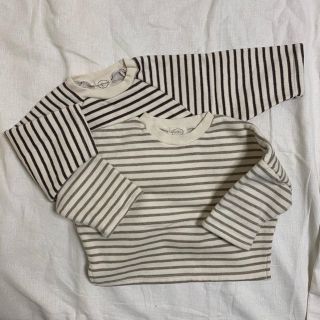 ザラキッズ(ZARA KIDS)の値下げ✴︎ 新品 グレー ボーダー トレーナー 起毛(トレーナー)