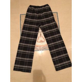 アンユーズド(UNUSED)のunused 18aw チェック　パンツ　ブラック(スラックス)