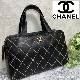 シャネル(CHANEL)のミルクティー様専用！ワイルドステッチ ハンドバッグ ミニボストン☆正規品(ハンドバッグ)