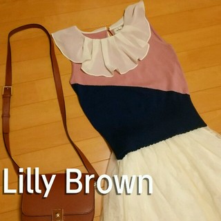 リリーブラウン(Lily Brown)のLillyBrownバイカラートップス♪(ニット/セーター)