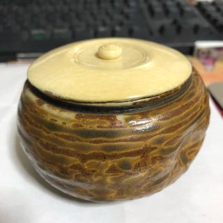 大海茶入　箱付き　茶道具　茶入　未使用品(陶芸)