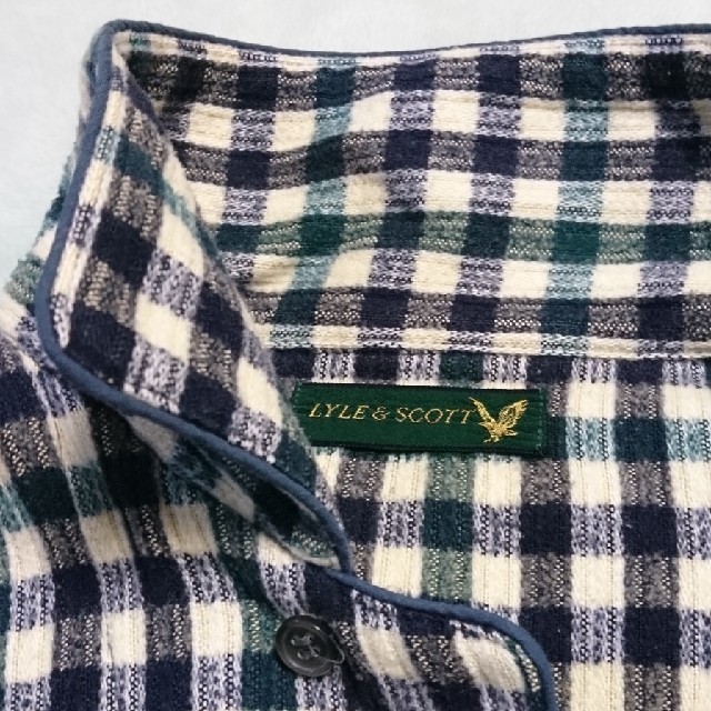 LYLE&SCOTT(ライルアンドスコット)の秋冬物☆LYLE&SCOTT 起毛パジャマ長袖シャツ Sサイズ（チェック ニット メンズのトップス(シャツ)の商品写真