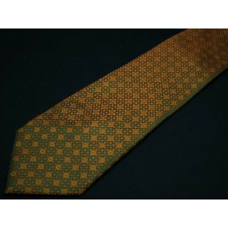 グッチ(Gucci)の美品 グッチ GUCCI イタリア製Gロゴ総柄オレンジ・グリーン ネクタイ(ネクタイ)