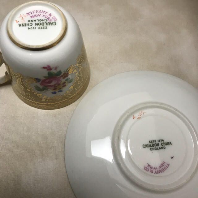 MEISSEN(マイセン)のCAULDON for Tiffany コウルドン デミタスカップ＆ソーサー１客 インテリア/住まい/日用品のキッチン/食器(食器)の商品写真