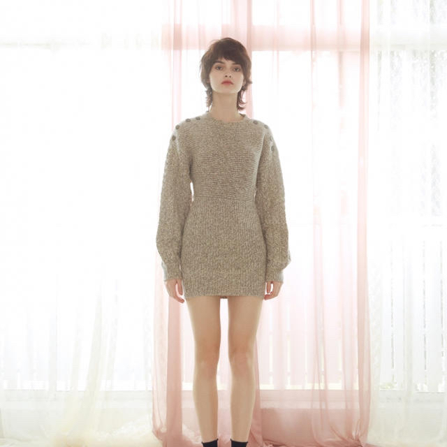 Rosary moon(ロザリームーン)のrosarymoon　Melange Knit Tunic  ニットワンピース レディースのワンピース(ミニワンピース)の商品写真