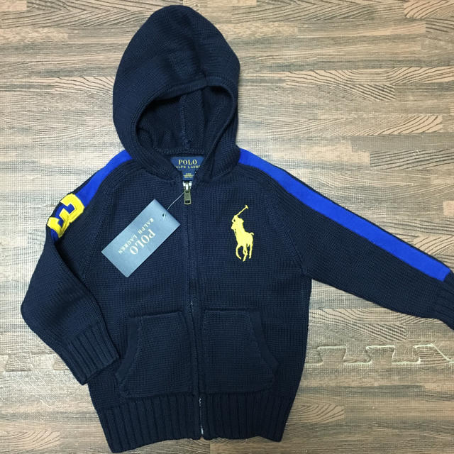 POLO RALPH LAUREN(ポロラルフローレン)の未使用！ラルフローレン　ニットパーカー キッズ/ベビー/マタニティのキッズ服男の子用(90cm~)(ニット)の商品写真