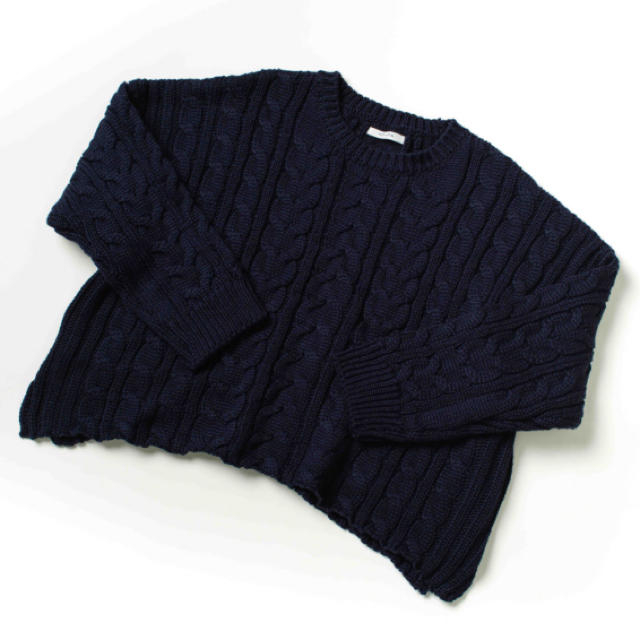 yonfa loose cable sweater (navy) 2