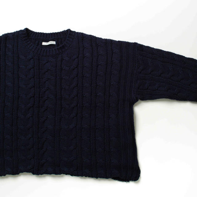 yonfa loose cable sweater (navy) 3