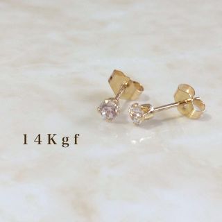 ドゥーズィエムクラス(DEUXIEME CLASSE)の14kgf／K14gf 一粒ダイヤCZピアス／一粒ダイヤピアス 3ミリ(ピアス)