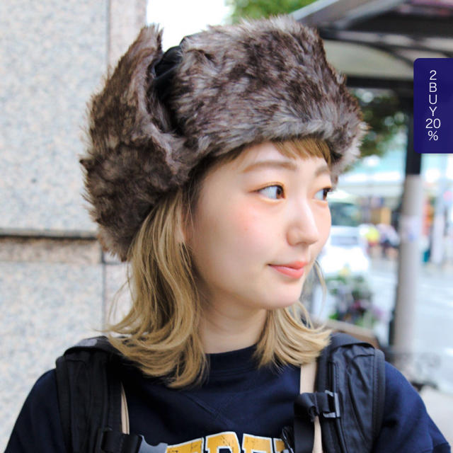 BEAMS BOY(ビームスボーイ)の【美品】フェイクファー ナイロン フライトキャップ レディースの帽子(キャップ)の商品写真