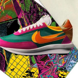 ナイキ(NIKE)のSACAI NIKE LDWAFFLE パイングリーン 26.5(スニーカー)