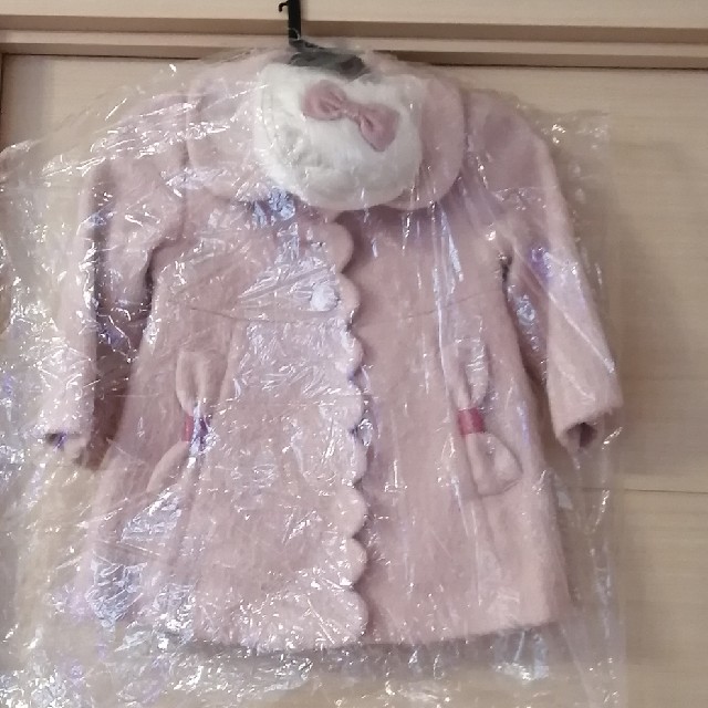 シャーリーテンプル　裾スカラップコート140 ピンク　品