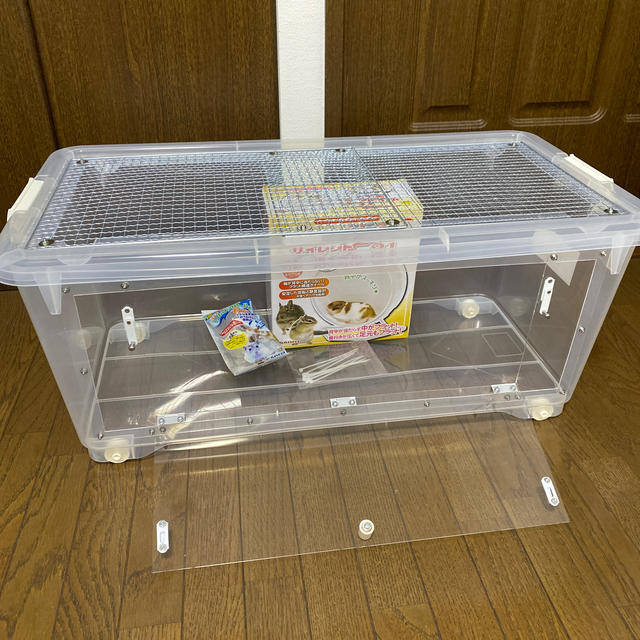 あき様専用 ハムスターケージ 自作 アクリル扉開閉式 雲梯ガード付