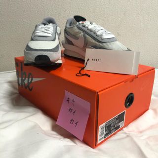 ナイキ(NIKE)の[最安値早い者勝ち]SACAI NIKE LDWAFFLE 23.5cmホワイト(スニーカー)