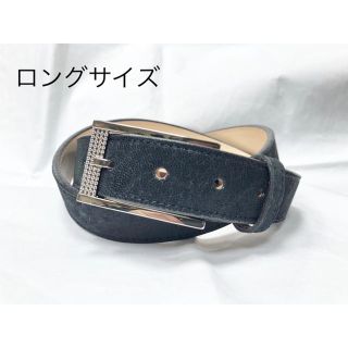 【新品 未使用 日本製】ロングサイズ エレファント革×ヌメ革ベルト クロ(ベルト)