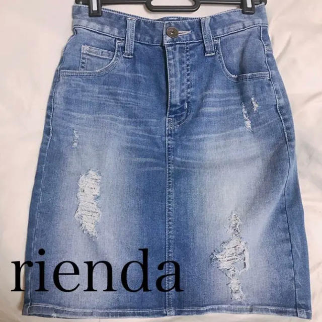 rienda(リエンダ)のriendaデニムスカート レディースのスカート(ひざ丈スカート)の商品写真