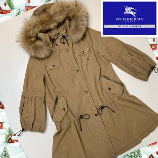 バーバリーブルーレーベル(BURBERRY BLUE LABEL)の美品！ バーバリー ブルーレーベル  モッズ コート  キャメル  サイズ38(モッズコート)