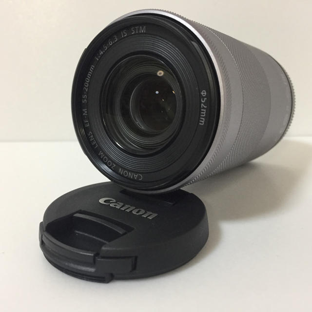 新品 Canon キャノン 望遠ズームレンズ EF-M55-200 シルバー