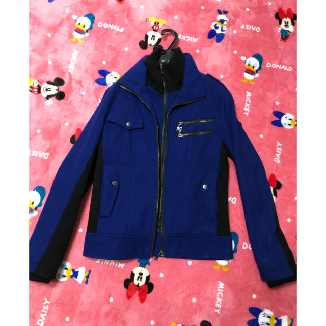 セマンティックデザインメルトンコート青 メンズのジャケット/アウター(ピーコート)の商品写真