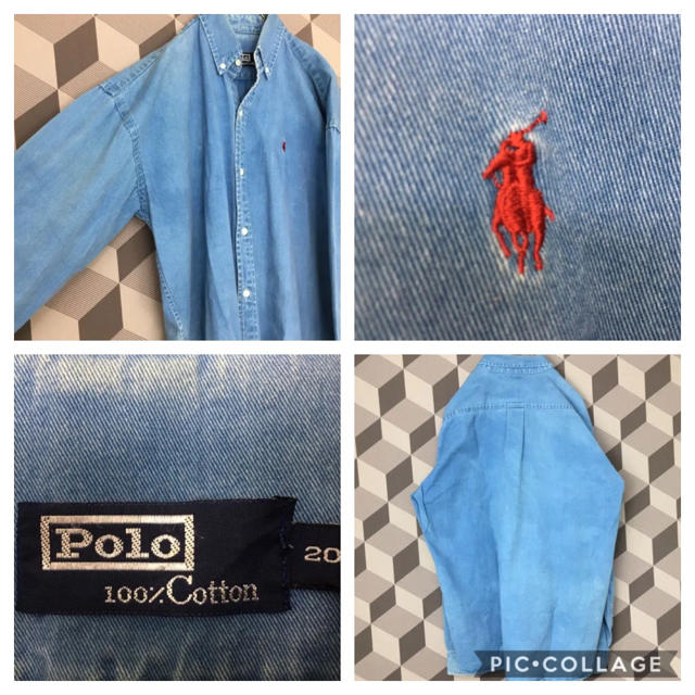 POLO RALPH LAUREN(ポロラルフローレン)の【90s Vintage☆】ラルフローレン 刺繍ロゴ デニム BD ビッグシャツ メンズのトップス(シャツ)の商品写真