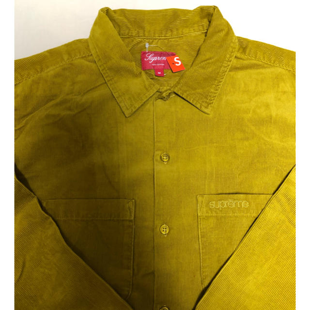 送料込 M Supreme Corduroy Shirt ゴールド