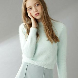 ジルスチュアート(JILLSTUART)の【ジルスチュアート】ジェニーアンゴラニット【ライトグリーン】(ニット/セーター)