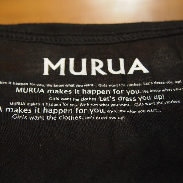 MURUA(ムルーア)のMURUA ロングTシャツ 黒 レディースのトップス(Tシャツ(長袖/七分))の商品写真