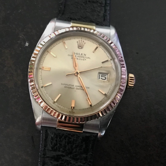ROLEX(ロレックス)のロレックス デイトジャスト  革ベルト尾錠付き メンズの時計(レザーベルト)の商品写真