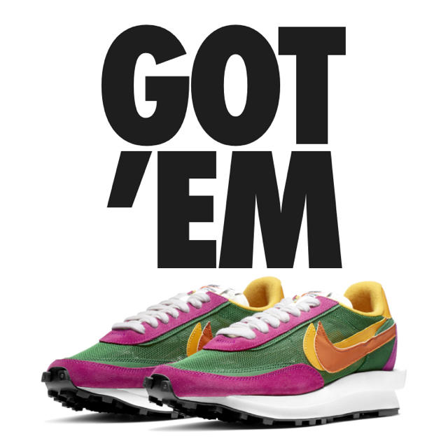 NIKE(ナイキ)のsacai waffle 28.5 green purple メンズの靴/シューズ(スニーカー)の商品写真