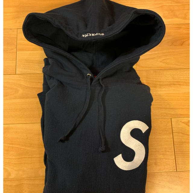 supreme Slogo Hooded Sweatshirt  navy XL