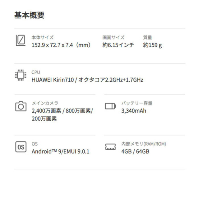 huawei p30 lite パールホワイト SIMフリー