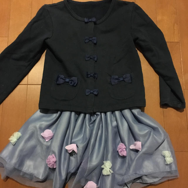 fafa(フェフェ)のパンパンチュチュ リボンカーディガン 120 キッズ/ベビー/マタニティのキッズ服女の子用(90cm~)(カーディガン)の商品写真