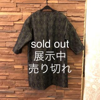 着物の七分袖チェック　sold out(チュニック)