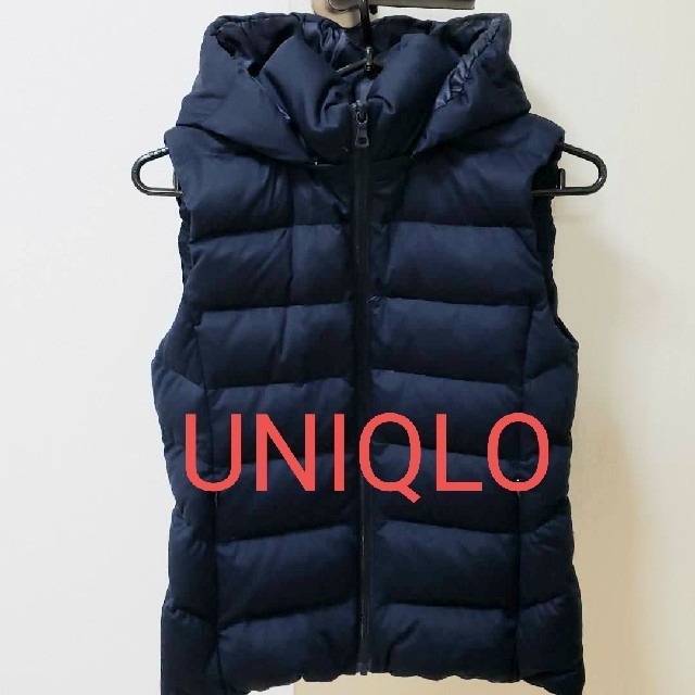 ユニクロ フード付きダウンベスト レディース M ネイビー UNIQLO | フリマアプリ ラクマ