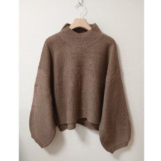 メルロー(merlot)の新品 メルロー バルーンスリーブ ハイネック ニット セーター トップス(ニット/セーター)