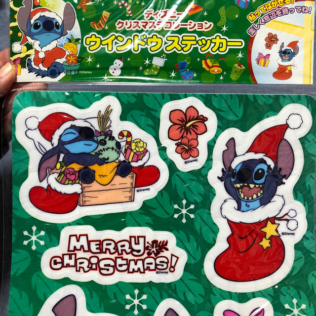 STITCH(スティッチ)のスティッチ ウインドウステッカー クリスマスデコレーション エンタメ/ホビーのおもちゃ/ぬいぐるみ(キャラクターグッズ)の商品写真