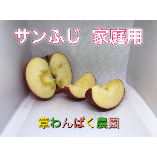 サンふじ　家庭用　３キロ　蜜入り　送料無料　長野県産　減農薬　化学肥料不使用 食品/飲料/酒の食品(フルーツ)の商品写真
