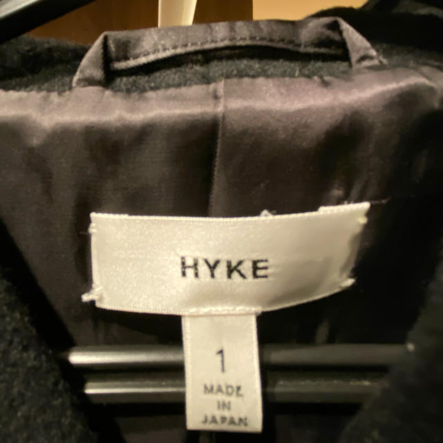 HYKE(ハイク)のHYKE ブラックメルトンコート レディースのジャケット/アウター(ロングコート)の商品写真