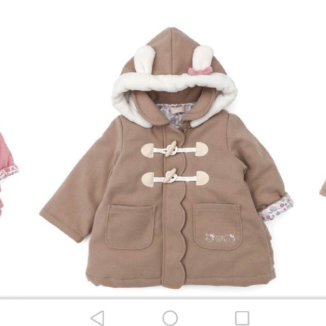 coeur a coeur(クーラクール)の新品　クーラクール　うさみみダッフルコート　110 キッズ/ベビー/マタニティのキッズ服女の子用(90cm~)(コート)の商品写真