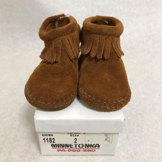 ミネトンカ(Minnetonka)のベビー  ブーツ  ミネトンカ  フリンジ  ブラウン  茶(ブーツ)