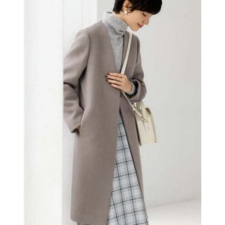 ユナイテッドアローズグリーンレーベルリラクシング(UNITED ARROWS green label relaxing)のグリーンレーベルリラクシング  ノーラペルコート 36 モカ　新品 2019(ロングコート)