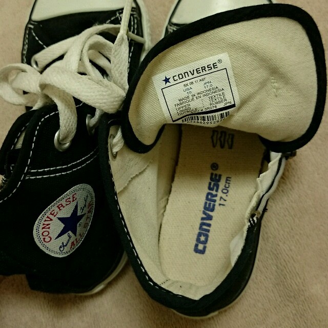 CONVERSE(コンバース)のコンバース 黒 17cm キッズ/ベビー/マタニティのキッズ靴/シューズ(15cm~)(スニーカー)の商品写真