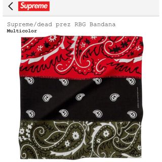 シュプリーム(Supreme)のSUPREME×dead prez RBG Bandana(バンダナ/スカーフ)