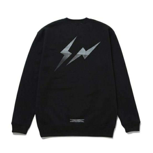 POP BY JUN P LOGO CREWNECK SWEAT 黒Lサイズ送込