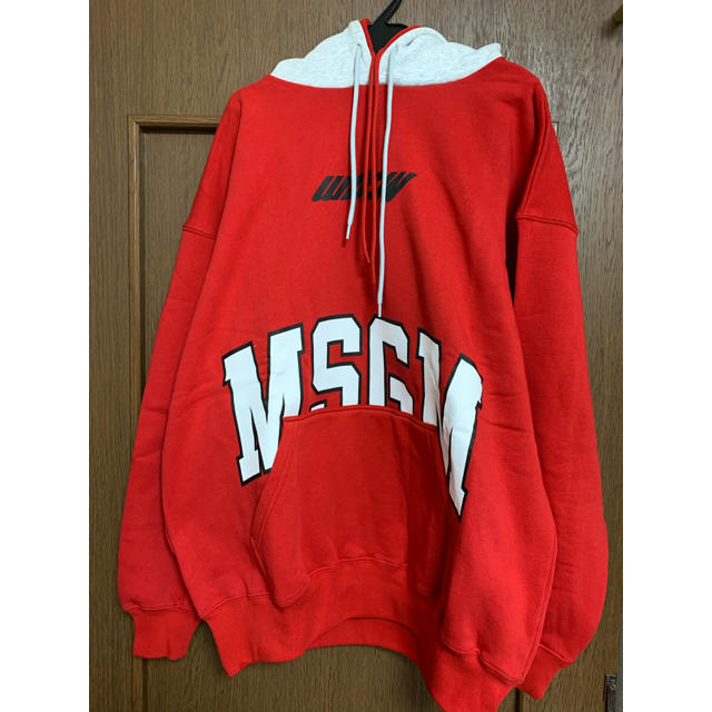 MSGM ダブルフディーロゴプリント パーカーメンズ