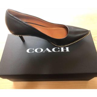 新品未使用❗️COACHコーチ　スェードパンプス23cm ボルドー6.5cmヒール