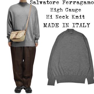 サルヴァトーレフェラガモ(Salvatore Ferragamo)の定価約￥8万★Ferragamo★フェラガモ★ハイネックニット★イタリア製★XL(ニット/セーター)