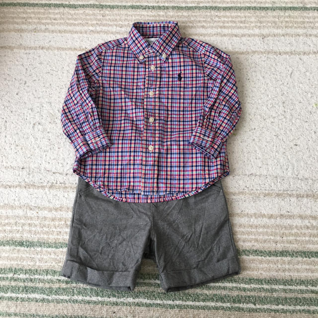 POLO RALPH LAUREN(ポロラルフローレン)の専用　ラルフローレンとファミリア 上下セット キッズ/ベビー/マタニティのベビー服(~85cm)(シャツ/カットソー)の商品写真